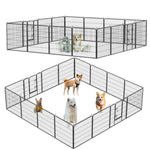 ZUN Dog Pens Outdoor 32" Height Foldable 16 Panels Heavy Duty Metal Portable Dog Playpen Indoor W1422112803