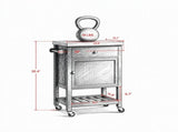 Rolling Kitchen Island with wood Top, Mobile Kitchen Cart with Drawer, Wine Rack & Cabinet Storage, 66961030