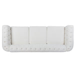 ZUN 84.65" Rolled Arm Chesterfield 3 Seater Sofa W68058494