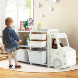 Cute Truck-shaped Organizer with Plastic Bins 49980179