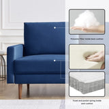 ZUN 57.1” Modern Decor Upholstered Sofa Furniture, Wide Velvet Fabric Loveseat Couch, Solid Wooden Frame B082111403