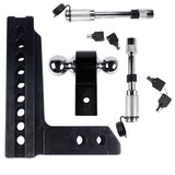 2" Receiver 8" Drop Rise Upgraded Adjustable Trailer Hitch Dual Solid Ball 2" and 2-5/16" 16823396
