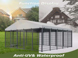 Large Dog Kennel Outdoor Pet Pens Dogs Run Enclosure Animal Hutch Metal Coop Fence with Roof Cover. W1820P378147