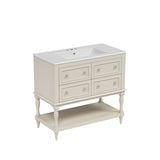 36" Bathroom Vanity Cabinet Sink Combo Set, Undermount Ceramic Sink, Free Standing Vanity Set N710P250654Y