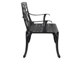 38in Outdoor Orchid Back Aluminum Bench Black 43199570