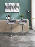 Set of 2 Bar Stools,with Chrome Footrest and Base Swivel Height Adjustable Mechanical Lifting Velvet W1249P247730