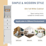 ZUN White Tall Bathroom Cabinet, Storage Cabinet with 3 Drawers and Adjustable Shelf, MDF Board with 72922139