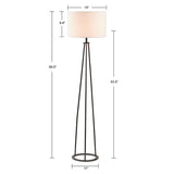 ZUN Metal Tripod Floor Lamp 60"H B03599404