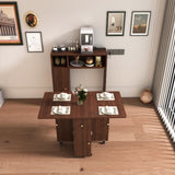Multifunctional Folding Dining Table with Wall-Mounted Sideboard & Storage for Small Apartments 60707254