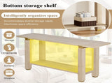 U_Style 62.9" Modern Minimalist Console Table, Solid Wood Entryway Sofa Table with Metal Accents, N711P289140O