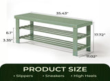 35.43"*11.02"*17.72" 3-Tier Bamboo Shoe Rack Forest Green 67755219