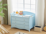 Blue painted finish, MDF, three drawers, 90.5*58*92cm, children's wooden bed with safety belt and 12686043