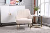 Modern Mid Century Chair velvet Sherpa Armchair for Living Room Bedroom Office Easy Assemble W136166610
