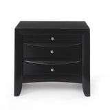 Black 2-Drawer Nightstand with Tray B062P209405