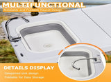 50" Folding Fish Cleaning Table with Sink, Bi-Folding Portable Camping Sink Station with Drain Hose, 37035974