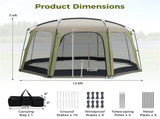 Large 6-8 Person Screen House Tent Full Mesh Walls, UV Protection Outdoor Sun Shelter Canopy 55474944