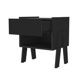 Black Wengue 1-Drawer 1-Shelf Nightstand B06280189