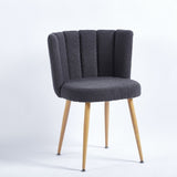 Modern GRAY dining chair with iron tube wood color legs, shorthair cushions and W23461122