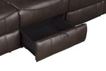 ZUN Dark Brown 1pc Double Reclining Sofa w/ Drop Down Cup Holders, Power Outlets USB Ports Hidden Drawer B011P183624