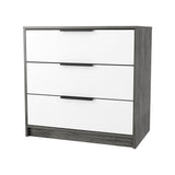 ZUN Smokey Oak and White 3-Drawer Dresser B06280496