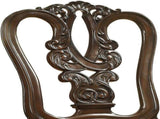 Traditional Intricate Back Design Set of 2 Side Chairs Brown Cherry Solid wood Chair Padded B01178728