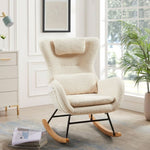 ZUN Rocking Chair Nursery, Modern Rocking Chair with High Backrest 45868346