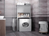 Double Door Over the Toilet Cabinet, Modern Bathroom Storage Organizer with Adjustable Inner Shelf & 23800687