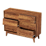 ZUN 6 Drawer Double Dresser Features Vintage-style and Bevel Design 37854788