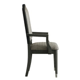 Two Tone Grey and Charcoal Upholstered Back Arm Chairs B062P185659