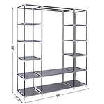 ZUN 69" Portable Clothes Closet Wardrobe Storage Organizer with Non-Woven Fabric Quick and Easy to 65486617