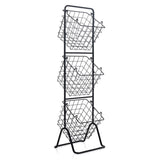 3-Tier Fruit Basket Stand - Removable Wire Bowls, Convertible to 1/2 Tier, Steel Frame with Non-Slip 35184437