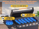 6 Burner BBQ Propane Gas Grill with Side Burner 72000 BTU Output Stainless Steel Barbecue Grill with 66947950