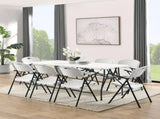 White 6 Foot Fold-in-Half Plastic Table, Indoor Outdoor, Scratch Resistant, Stain & UV Damage, 77784529
