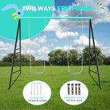 ZUN Swing Stand Frame,Swing Set Frame for Both Kids and Adults,500 Lbs Heavy-Duty Metal A-Frame Backyard 69258151