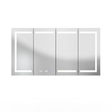 ZUN Lighted Medicine Cabinet 60 x 32 Inch, Recessed or Surface led Medicine Cabinet, Clock, Room Temp W1135P155057