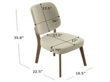 Dellers Mid-Century Modern Upholstered Dining Chairs in Oatmeal with Dark Brown Solid Wood Legs B127P495084