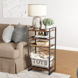 ZUN Small Bookshelf 4-Tier Bookcase, Metal Bookshelf for Study, Bedroom, Living Room and Kitchen, Height 91337100