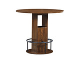 3-Piece Bar Table and Stool Set 31.5-inch round bar table two stools Compact wooden dining bar 51978096
