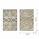 S/2 Leaf Shadow Box Wall Dcor, 23.5x1x35.5" W2078P205298
