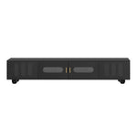 ZUN U-Can Modern TV Stand for TVs up to 80 Inches, Entertainment Center with Glass Door, 2 Drawers and WF323694AAB