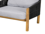 Grotta Outdoor Wood Club Chair, Dark Gray Rope with Gray Cushion N775P301130G