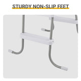 2 Steps 33in Pool Ladder Iron Grey Frame White Steps 08470483