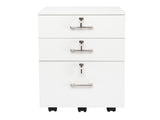 White Wood Grain Density Board Three Drawers Wooden Filing Cabinet 70600637