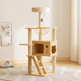 48.8" Modern Cat Tower, Wood Cat Tree Tower for Indoor Cats, Cat Treewith Sisal-Covered Scratching 95997833