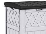 32 Gallon Outdoor Trash Can, Waterproof Resin Garbage Bin with Lid & Drip Tray for Porch Backyard 73752595