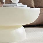 ZUN 35.43''Fiberglass Cream Style Coffee Table for Living Room,Apartment,Matte White Table front of the W2582P214940