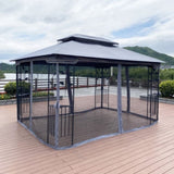 ZUN 13x10 Outdoor Patio Gazebo Canopy Tent With Ventilated Double Roof And Mosquito net W41942174