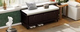 ZUN TREXM Classic Storage Bench with Cushioned Seat and Three Drawers for Entryway and Living Room N715P207812P