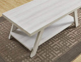 Athens Contemporary Wood Shelf Coffee Table in White Finish T2574P164643