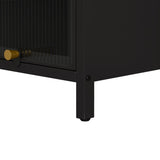 Modern Four-tier Glass Door Cabinet with Featuring Five-tier Storage, for Entryway Living Room W757P241562